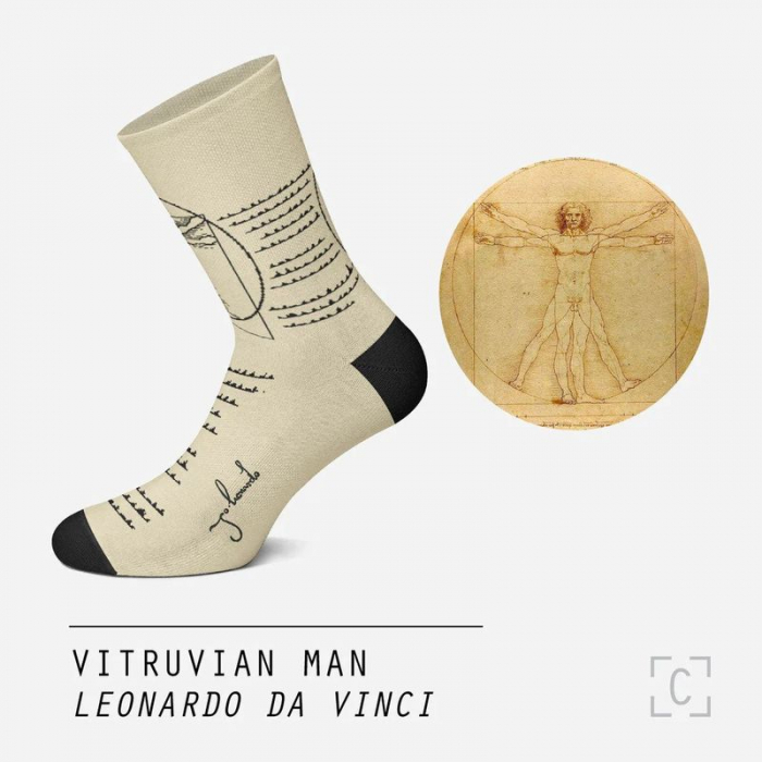 Socken Kunstwerke - Da Vinci "Vitruvianischer Mensch"